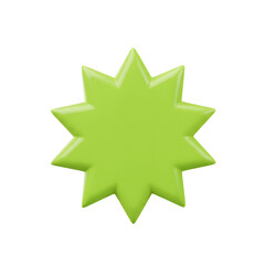 Obraz premium Bright lime green starburst shape with sharp points isolated on a solid black background for graphic design