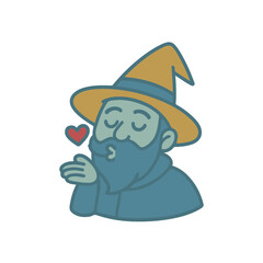 character emotion wizard kiss vector on white background
Vector character emotion