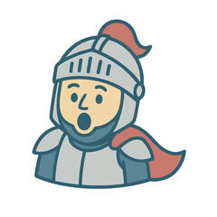character emotion knight surprise vector on white background
Vector character emotion