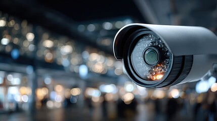 Security CCTV camera operating in a public place, surveillance system