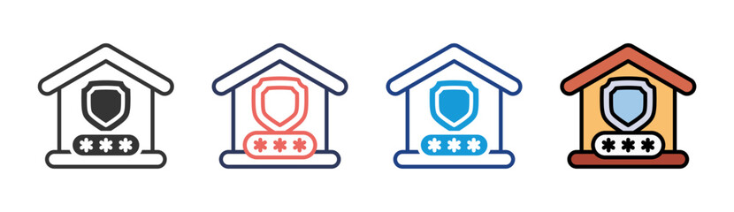 Password Protection Icon Set Multiple Style Collection