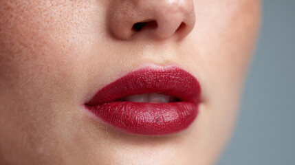Fototapeta premium Close up of red woman lips.
