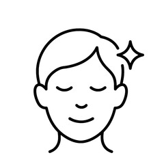 Radiant face care icon representing beauty, freshness, and serene well-being for a modern template design