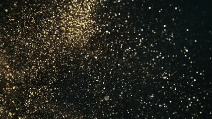 Super Slow Motion Shot of Glittering Golden Background at 1000fps. - Powered by Adobe