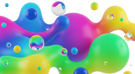 Vivid liquid shapes in dynamic interplay, a captivating abstract illustration