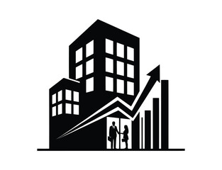 Real estate business deal with growth chart