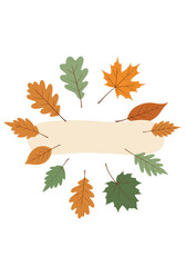 Seasonal fall foliage border design for autumnal celebrations and decorations
