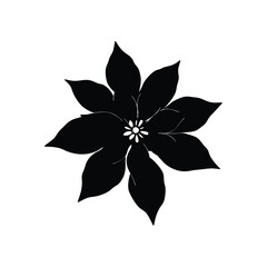 Download black and white poinsettia flower vector illustration perfect for christmas designs and arts