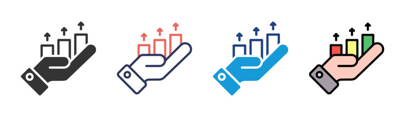 Profit Rise Icon Set Multiple Style Collection