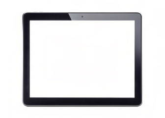  blank tablet screen  isolated on white background