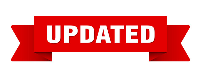 updated ribbon isolated on transparent background. updated ribbon