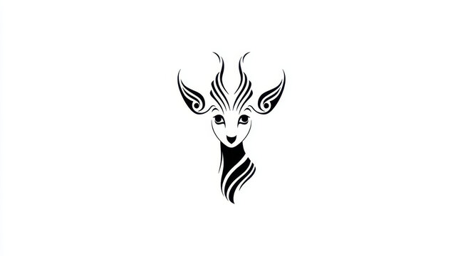 Elegant Artistic Deer with Intricate Patterns and Abstract Design for Creative Projects and Branding