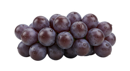 Juicy ripe purple grapes glistening with fresh water droplets, perfect for healthy eating inspiration and culinary artistry, capturing nature's vibrant sweetness.