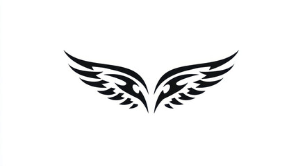Fototapeta premium Minimalist black wing design representing freedom, flight, and elegance with a modern artistic touch