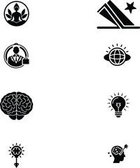 Human Psychology icon set.