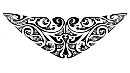 Intricate Tribal Pattern Design with Curved Lines and Symmetrical Shapes for Artistic Purposes