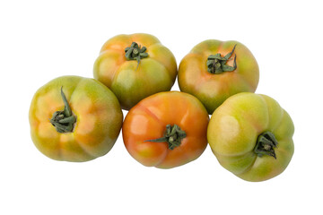 Fresh green tomatoes isolated on transparent background