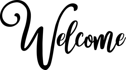 Welcome lettering cute message design