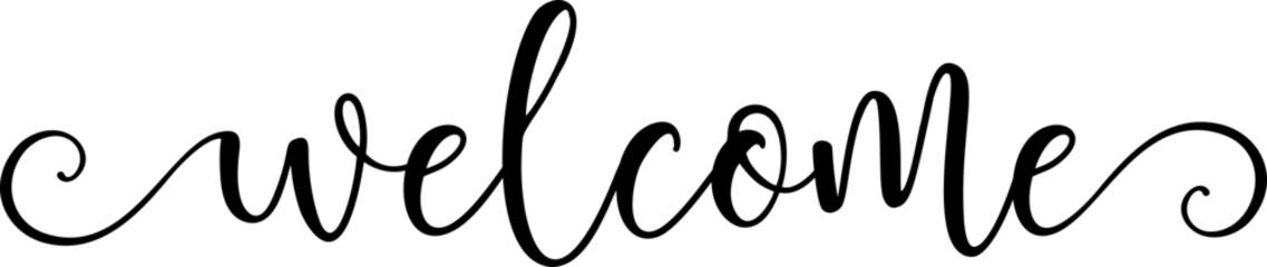 Welcome lettering cute message design