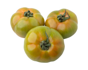 Fresh green tomatoes isolated on transparent background