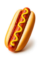 hot dog with mustard and ketchup