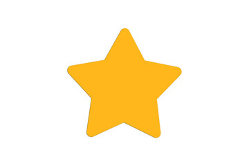 one golden star favourite on transparent background