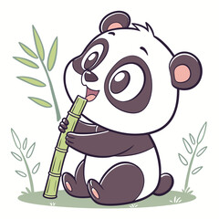 panda and bamboo © Parvej