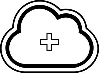 Obraz premium Cloud icons. Natural weather symbol of rain, cloud services, hosting, Cloud drive storage or cumulus cloud flat icon for apps and website Vector Illustration !