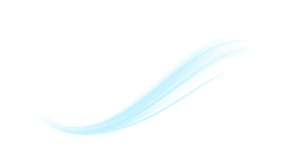 Blue waves of air, dynamic flow and fresh wind PNG, transparent ventilation and filtration effect, modern purification design, concept of speed and technology.