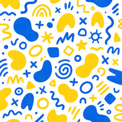 Fototapeta premium seamless pattern with blue and yellow abstract