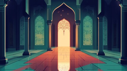 Mystical Palace Entrance: A Digital Painting of an Enigmatic Architectural Marvel