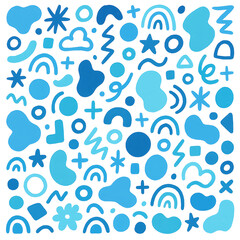 seamless pattern with blue and white