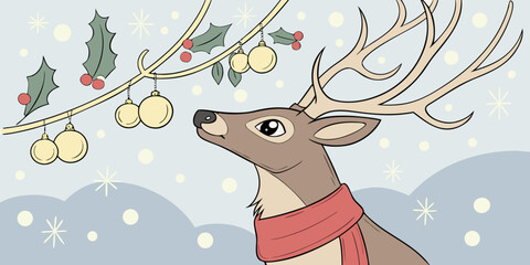 Christmas Reindeer with Ornaments