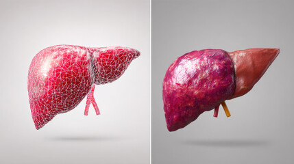 cross-section liver showing circulatory system connections high detail anatomy reference illustration concept scene visual for commercial design use high detail quality stock image illustration concep