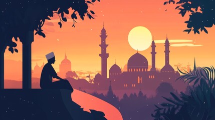 Sunset Serenity: A Silhouette of Faith and Tranquility