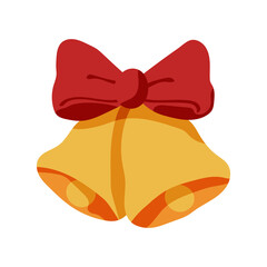 A yellow bell with a red bow is shown. The bell is a symbol of celebration and joy, and the red bow adds a festive touch. The image is meant to evoke feelings of happiness and excitement