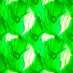 Oil Paint Pattern. Marbling Texture. Mint Ink On Paper. Watercolor Blotch. Emerald Marbling Print. Green Seamless Geometry. Color Kaleidoscope. Stirring Paint.