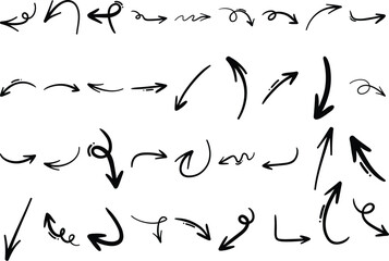 Hand Drawn Red Arrows Vector Set | Doodle Chalk & Sketch Icons