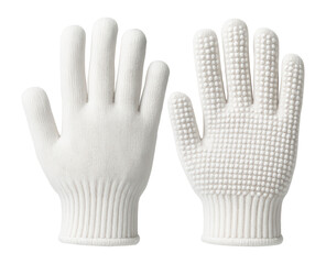 Obraz premium Pair of white cotton gloves with PVC dots