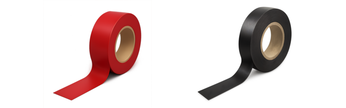Black and Red Electrical tape set - 2 electrical tape roll in one set - Powered by Adobe
