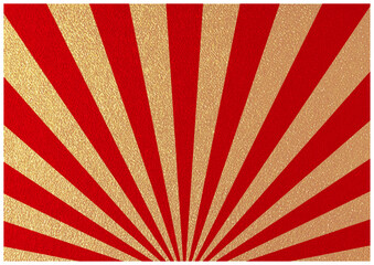 高級感のある集中線　おめでたい赤、金色の背景素材