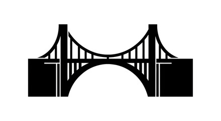 Fototapeta premium Minimalist vector illustration of a bridge. High-resolution silhouette, separate layers, no text. Perfect for strength and connection concepts.