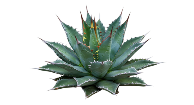 A vibrant green agave plant with sharp pointed leaves showcasing its desert succulent beauty and natural geometric form
