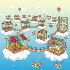 Floating Market on the Clouds