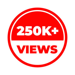 250k views only png, stylish view count template, online audience growth symbol, milestone achievement graphic art, unique seo ready png