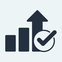 Business growth chart with upward arrow and checkmark icon © SnapArtStock