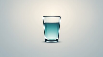 Glass of Blue Liquid on Neutral Background
