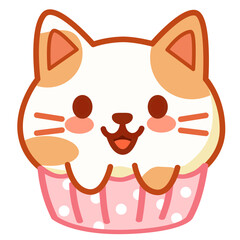 Smiling and Sleeping Cat Cupcakes