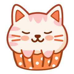 birthday cupcake with cat shapes and pink icing