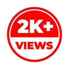 2K views only png, social stats badge, popularity growth mark, audience counter design, trending reach tag